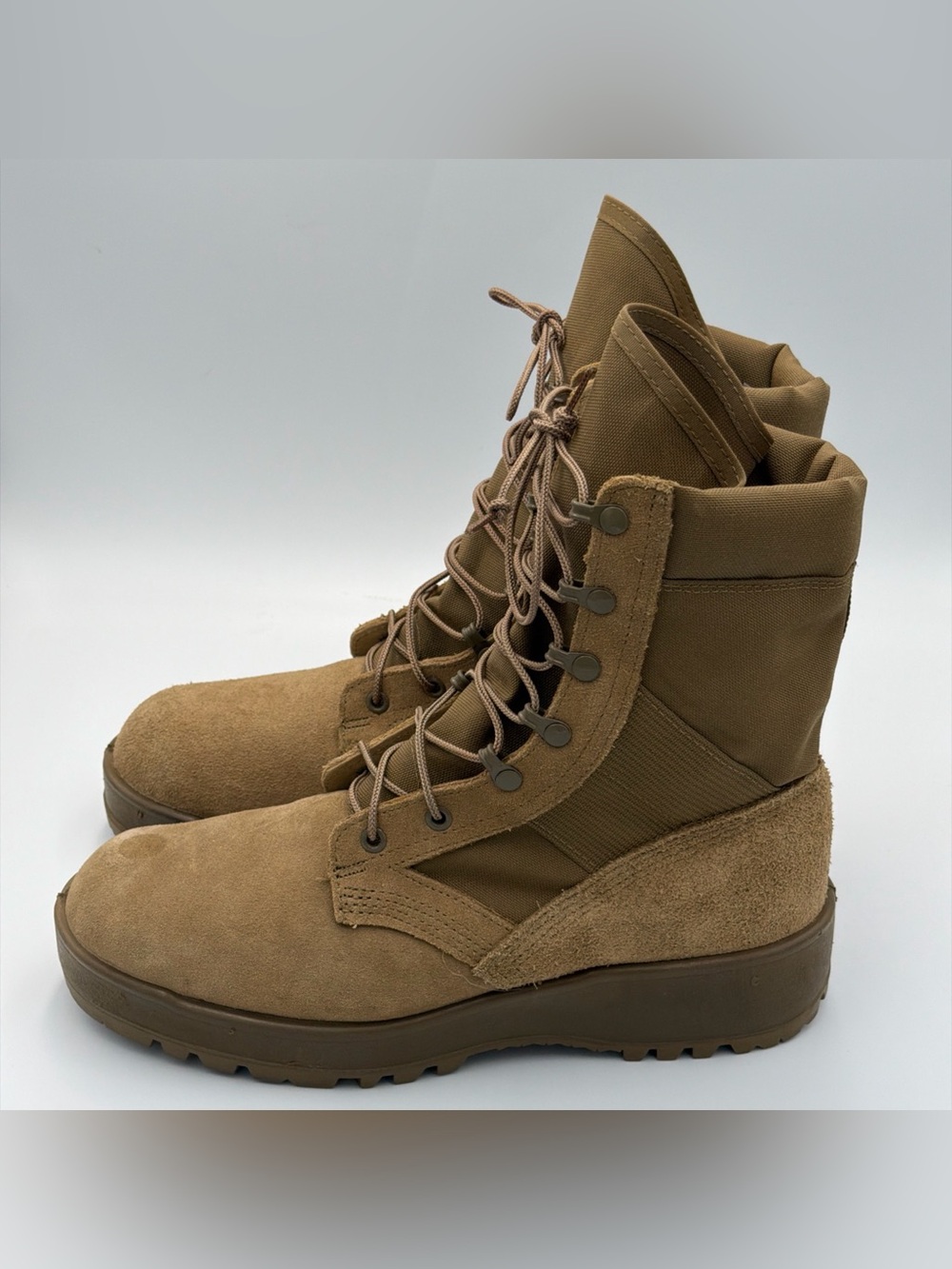 Vibram Tan Hot Weather Combat Boots Coyote Men's Size 10R Canvas Military Boots